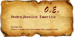Ondrejkovics Emerita névjegykártya